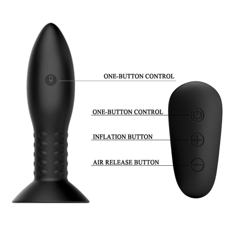 Mr Play-Plug anale a sfere rotanti nere e telecomando in silicone · Giocattoli anali (imaginea 4)