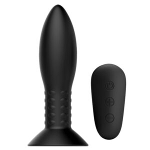 Mr Play-Plug anale a sfere rotanti nere e telecomando in silicone