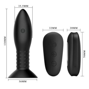 Mr Play-Plug anale a sfere rotanti nere e telecomando in silicone · Giocattoli anali (imaginea 5)