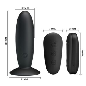 Mr Play-Plug anale Vibratore con telecomando Nero 12 velocità · Giocattoli anali (immagine 6)