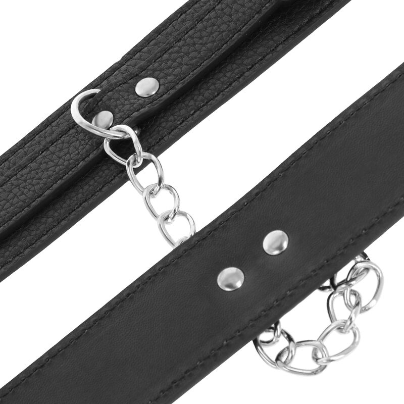 Darkness Bondage-Darkness Polsini in pelle nera strutturata · Bondage & Manette (imaginea 4)