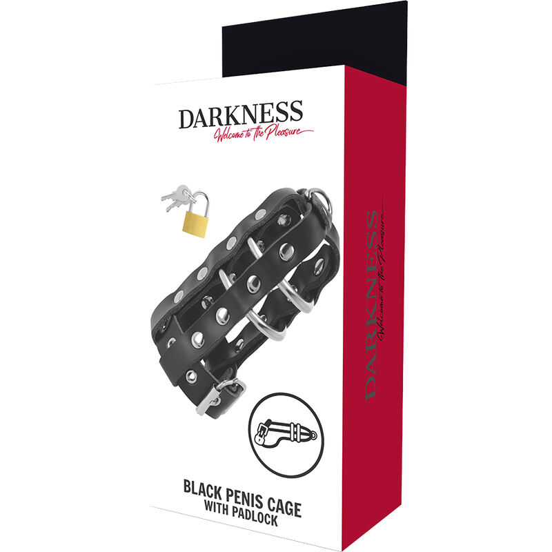Darkness Bondage-Gabbia di castità in pelle vegana con lucchetto 4 Darkness Bondage-Gabbia di castità in pelle vegana con lucchetto · Accessori BDSM (imaginea 4)