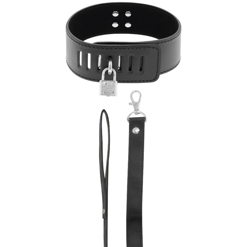 Darkness Bondage-Collana Bdsm con lucchetto Nero-Pelle Ecologica 2 Darkness Bondage-Collana Bdsm con lucchetto Nero-Pelle Ecologica · Bondage & Manette (imaginea 2)
