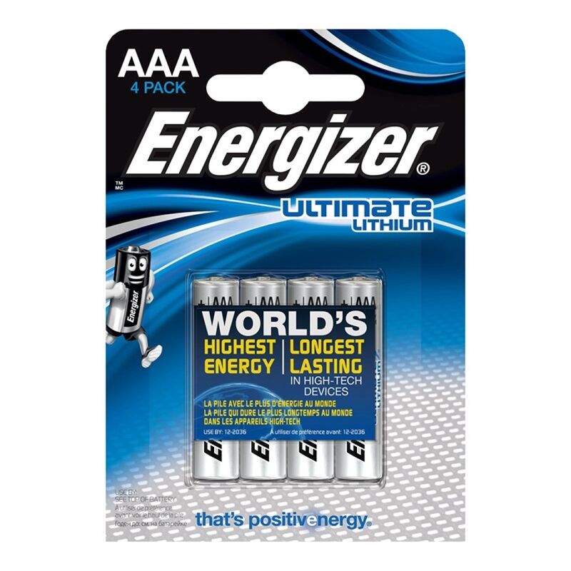 Energizer-Ultimate Litio Aaa L92 LR03 1,5V *4