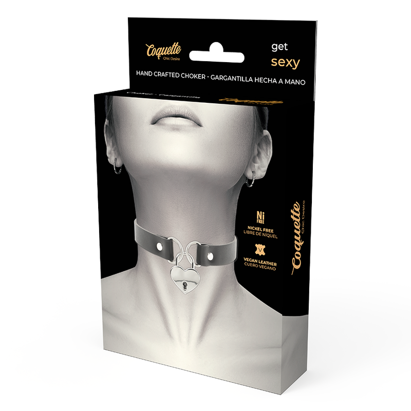 Coquette Accessories-Collana in Pelle Vegana con Accessorio Cuore — COQUETTE CHIC DESIRE · Bondage & Manette (imaginea 4)