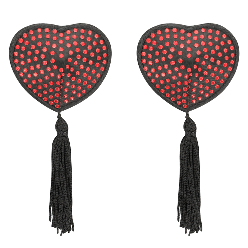 Coquette Accessories-Coperture per capezzoli Cuore Nero/Rosso — COQUETTE CHIC DESIRE · Accessori lingerie (immagine 3)