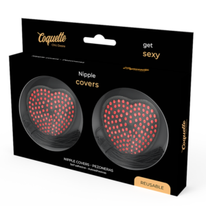 Coquette Accessories-Coperture per capezzoli Cuore Nero/Rosso — COQUETTE CHIC DESIRE · Accessori lingerie (immagine 4)
