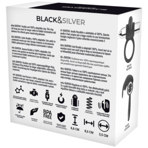 Black&silver-Anello ricaricabile Burton 10 modalità — BLACK&SILVER · Anelli & Guaine per pene (imaginea 3)