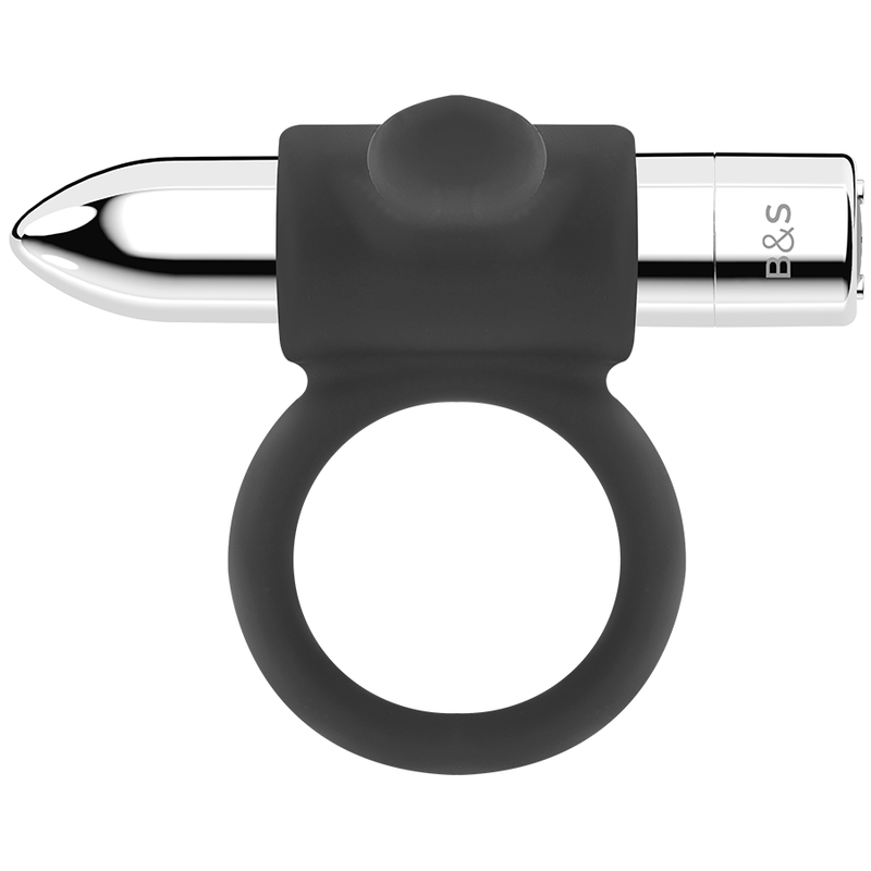 Black&Silver-Cameron Anello Ricaricabile Silicone 10 velocità — BLACK&SILVER · Anelli & Guaine per pene (imaginea 2)