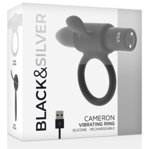 Black&Silver-Cameron Anello Ricaricabile Silicone 10 velocità — BLACK&SILVER · Anelli & Guaine per pene (imaginea 11)