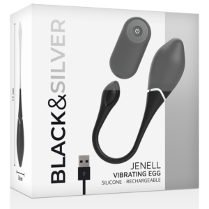 Black&silver-Jenell Uovo Vibratore Ricaricabile-Silicio, 10 velocità — BLACK&SILVER · Vibratori (imaginea 7)