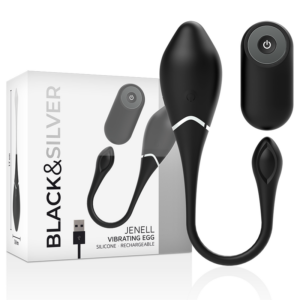 Black&silver-Jenell Uovo Vibratore Ricaricabile-Silicio, 10 velocità — BLACK&SILVER · Vibratori (imaginea 2)