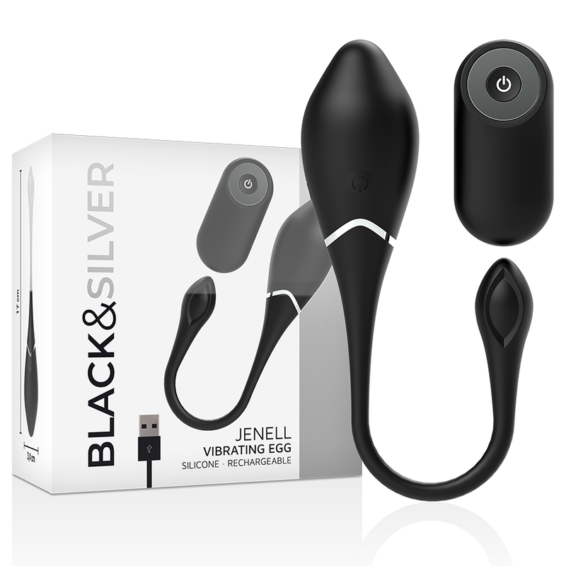 Black&silver-Jenell Uovo Vibratore Ricaricabile-Silicio, 10 velocità 2 Black&silver-Jenell Uovo Vibratore Ricaricabile-Silicio, 10 velocità — BLACK&SILVER · Vibratori (imaginea 2)