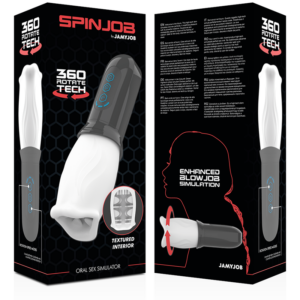 Jamyjob-Spinjob Stimolatore Orale Rotativo, USB, Inserto 8 cm-TPE · Masturbatori (immagine 3)
