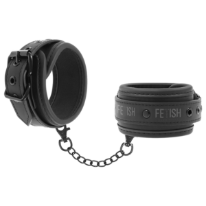 Fetish Submissive Bondage-Manette in Pelle Vegana con Rivestimento