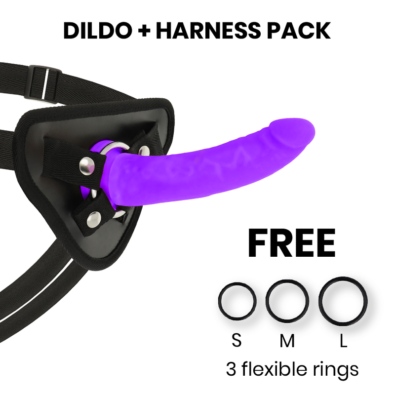 Deltaclub-Imbracatura per Dildo Silicone Violet 17 cm -o- 3 cm · Strap-on & Imbracature