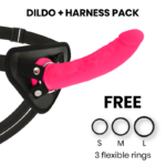 Deltaclub-Imbracatura per Giocattoli + Dildo in Silicone Rosa 20 cm -o- 4 · Strap-on & Imbracature
