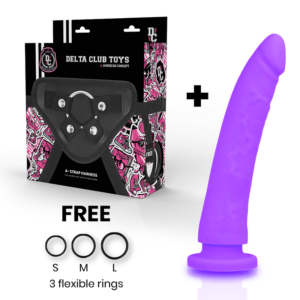 Deltaclub-Arnes con Dildo in Silicone Viola 20 cm - Ø 4 cm · Strap-on & Imbracature (imaginea 9)