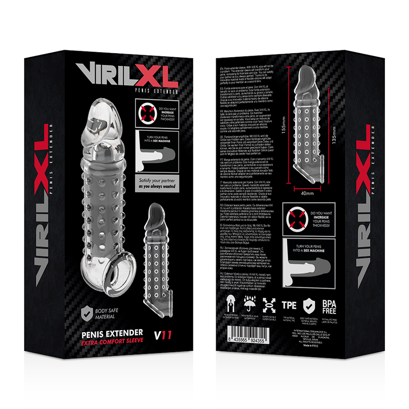 Virilxl-Estensione e Guaina per pene V11 TPE · Anelli & Guaine per pene (immagine 6)