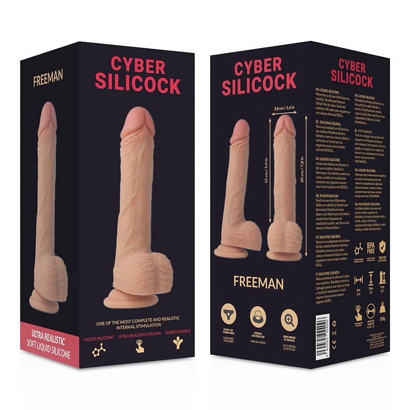 Cyber Silicock-Strap-on Freeman in Silicone Liquido con 3 Anelli · Strap-on & Imbracature (immagine 5)