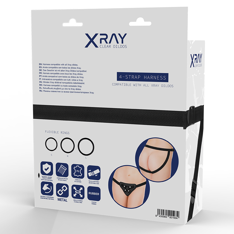 X Ray-Imbracatura per Dildo con Anelli di Silicone · Strap-on & Imbracature (immagine 7)