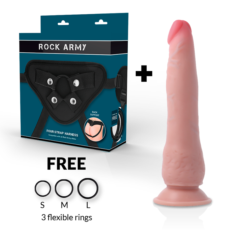 Rock Army-Harness + Dual Density Crusader 21.5 cm -o- 4.46 2 Rock Army-Harness + Dual Density Crusader 21.5 cm -o- 4.46 · Strap-on & Imbracature (imaginea 2)