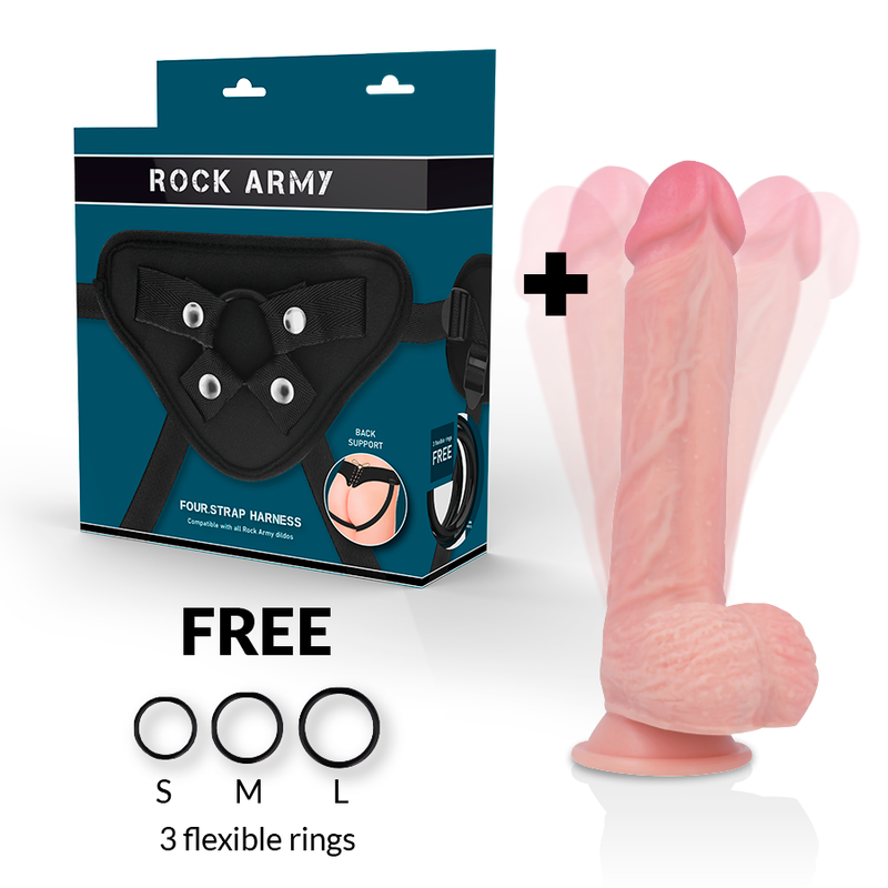 Rock Army-Imbracatura + Hawk Rotatore e Vibratore 22 cm -o- 4.6 cm · Strap-on & Imbracature (immagine 2)