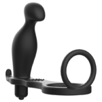 Addicted Toys-Plug anale con Anello di Silicone Nero 12 cm-Waterproof · Accessori BDSM