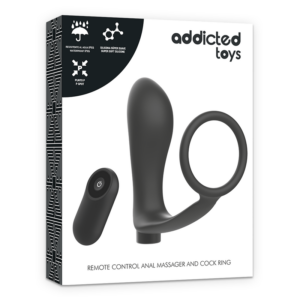 Addicted Toys-Anello Pene con Plug anale con Telecomando, Nero · Accessori BDSM (immagine 7)