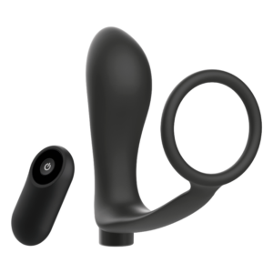 Addicted Toys-Anello Pene con Plug anale con Telecomando, Nero · Accessori BDSM (immagine 2)