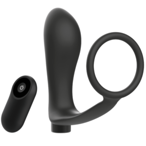 Addicted Toys-Anello Pene con Plug anale con Telecomando, Nero · Accessori BDSM
