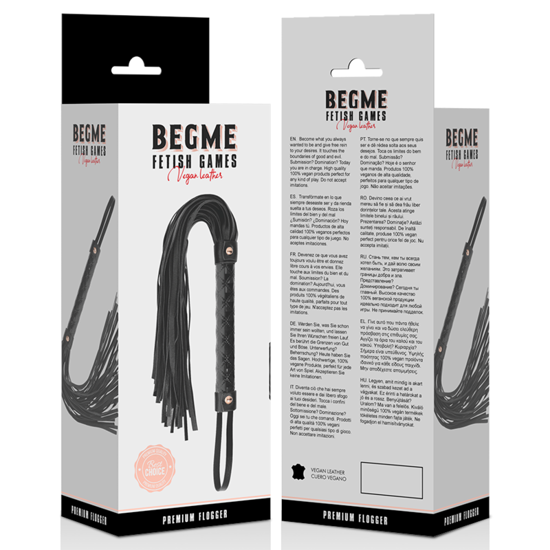 Begme Black Edition-Black Edition Flogger di Pelle Vegana 4 Begme Black Edition-Black Edition Flogger di Pelle Vegana — BEGME FETISH GAMES · Accessori BDSM (imaginea 5)