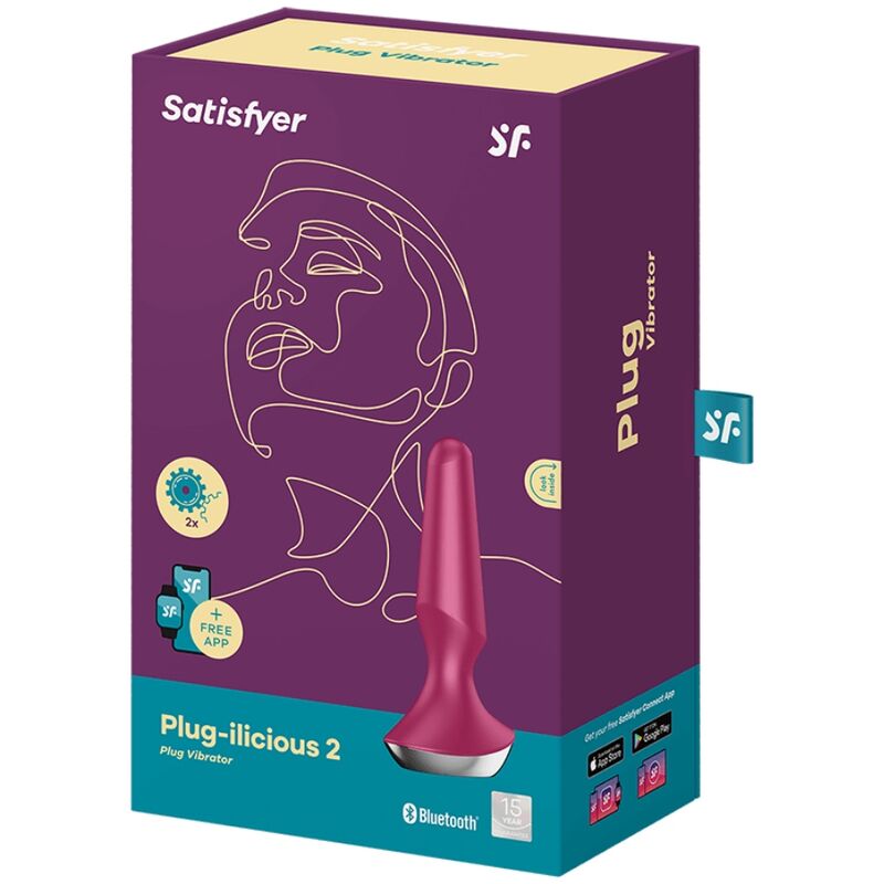 Satisfyer-Plug Vibratore Plug-ilicious 2 Berry di Silicone · Accessori BDSM (immagine 4)