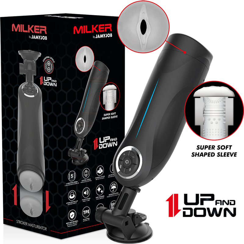 Jamyjob-Milker Stroker Funzione Up-down-TPE, impermeabile, Ventosa 1 Jamyjob-Milker Stroker Funzione Up-down-TPE, impermeabile, Ventosa · Masturbatori