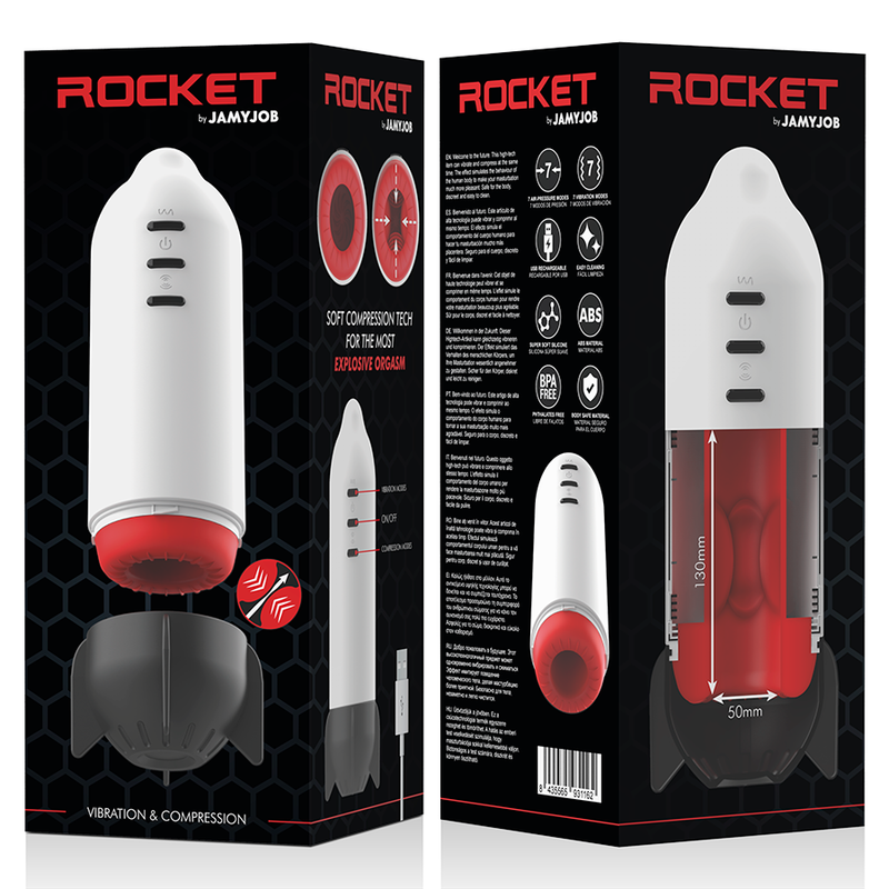 Jamyjob-Rocket Masturbatore a Compressione Soft e · Masturbatori (immagine 9)