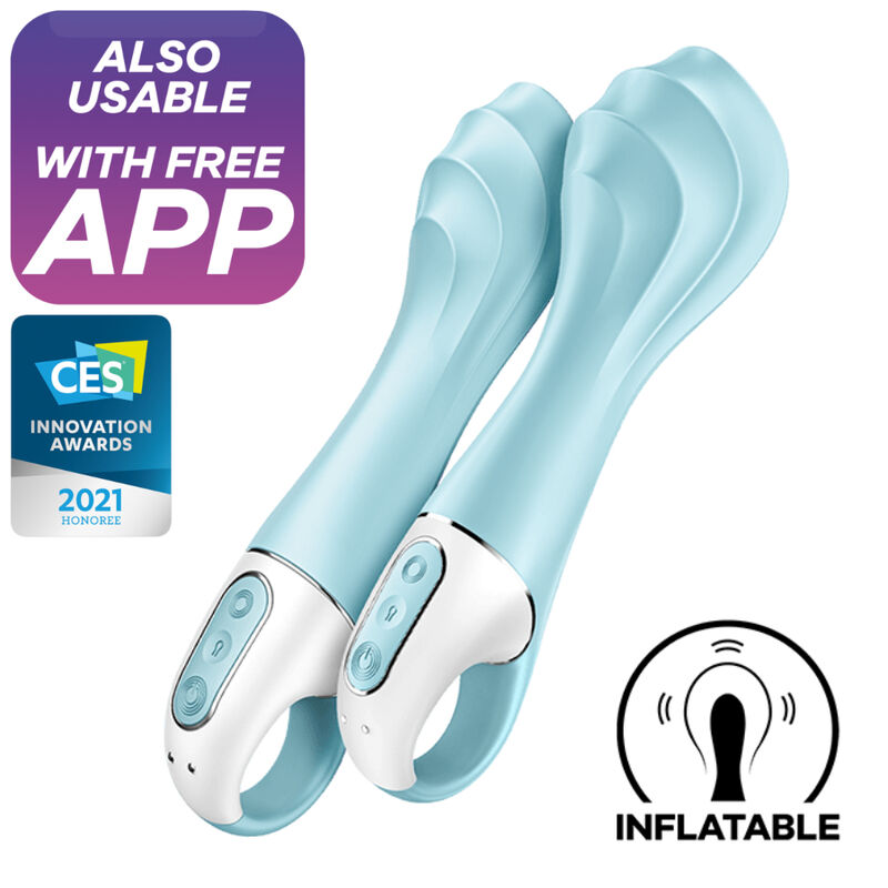 Satisfyer Connect-Air Pump Vibrator 5 Connect App Blue-Silicone 2 Satisfyer Connect-Air Pump Vibrator 5 Connect App Blue-Silicone · Giocattoli per coppie (imaginea 2)