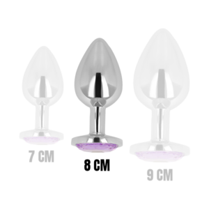 Ohmama-Plug anale con Cristallo Viola 8 cm-Metal · Accessori BDSM (immagine 3)