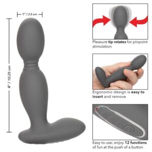 Calexotics-Rotatore anale in silicone ricaricabile, 12 · Giocattoli anali (immagine 6)