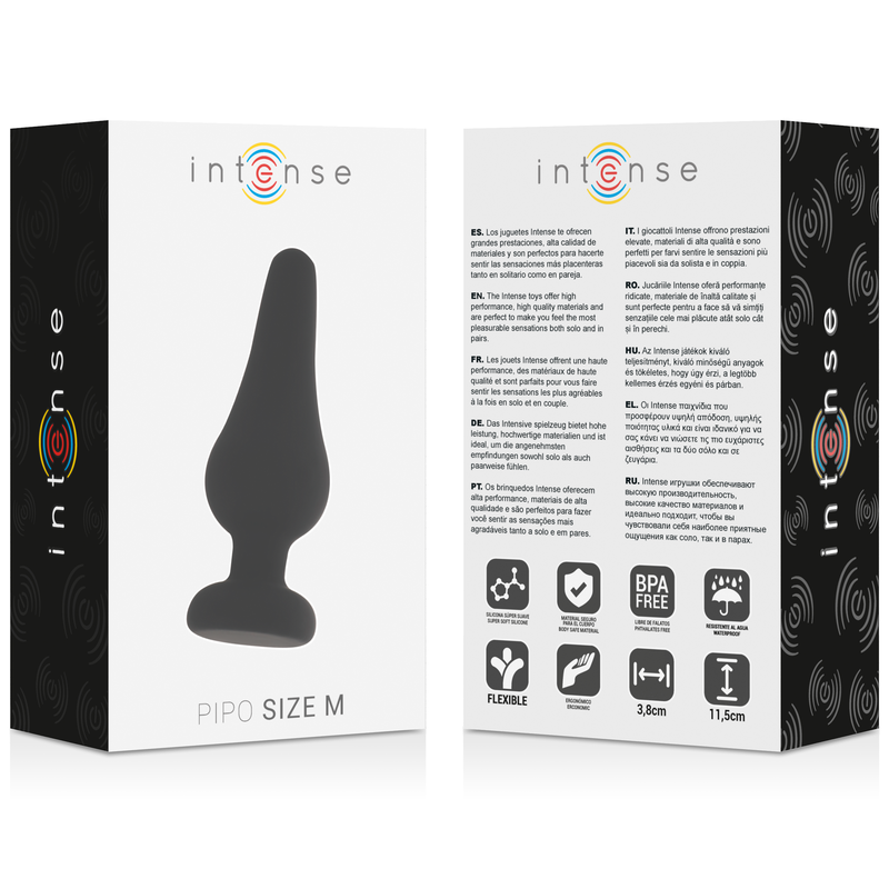 Intense Anal Toys-Plug anale Pipo M Nero Silicone 11 Cm · Accessori BDSM (imaginea 4)
