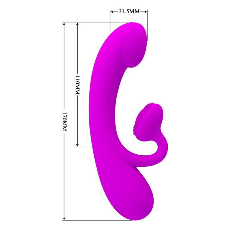 High Tech-Sincero Silicone Vibratore Clitorideo Con Suzione, Viola-10 — PRETTY LOVE · Vibratori (imaginea 6)
