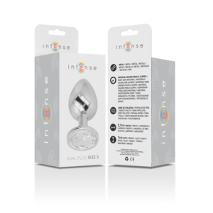 Intense Anal Toys-Plug anale in metallo in Alluminio con Cristallo-Argento, Taglia S · Accessori BDSM (immagine 5)