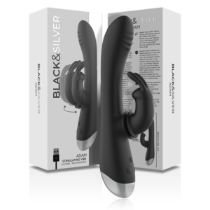 Black&silver-Dj. Adam Vibratore Rabbit Silicone Ricaricabile — BLACK&SILVER · Vibratori (immagine 8)