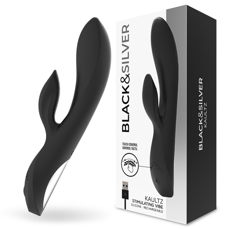 Black&silver-Kaultz Touch Control Vibrator-Silicone, 10 velocità 2 Black&silver-Kaultz Touch Control Vibrator-Silicone, 10 velocità — BLACK&SILVER · Vibratori (imaginea 2)