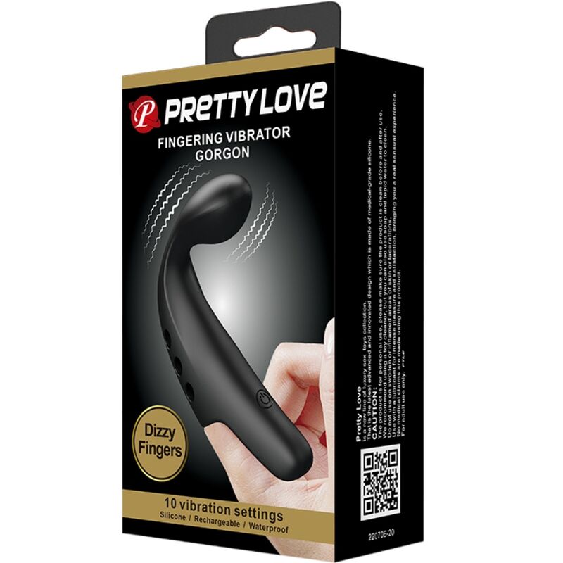 Fun Toys-Black Gorgon Vibrator Digitare, Nero-Silicone, 10 velocità 3 Fun Toys-Black Gorgon Vibrator Digitare, Nero-Silicone, 10 velocità — PRETTY LOVE · Vibratori (imaginea 3)