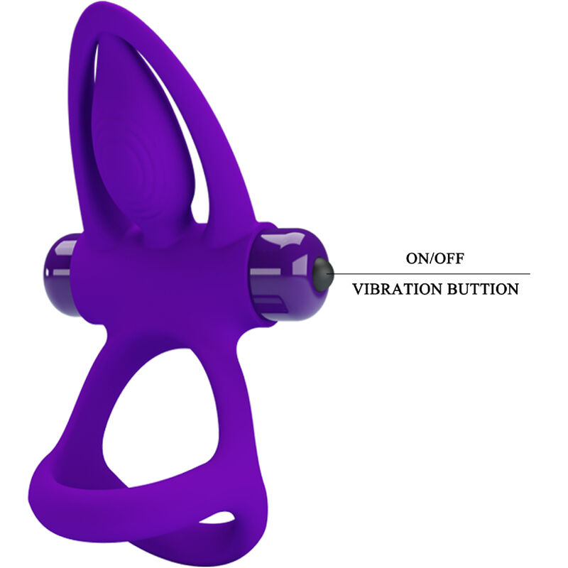 For Him-Anello Vibratore 10 Vibrazioni Viola Silicone-10 velocità — PRETTY LOVE · Anelli & Guaine per pene (imaginea 9)