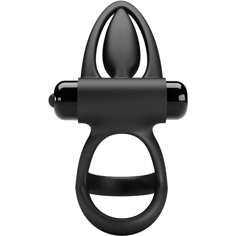 For Him-Anello Vibrante 10 Vibrazioni Silicone Nero-10 velocità — PRETTY LOVE · Anelli & Guaine per pene (imaginea 5)