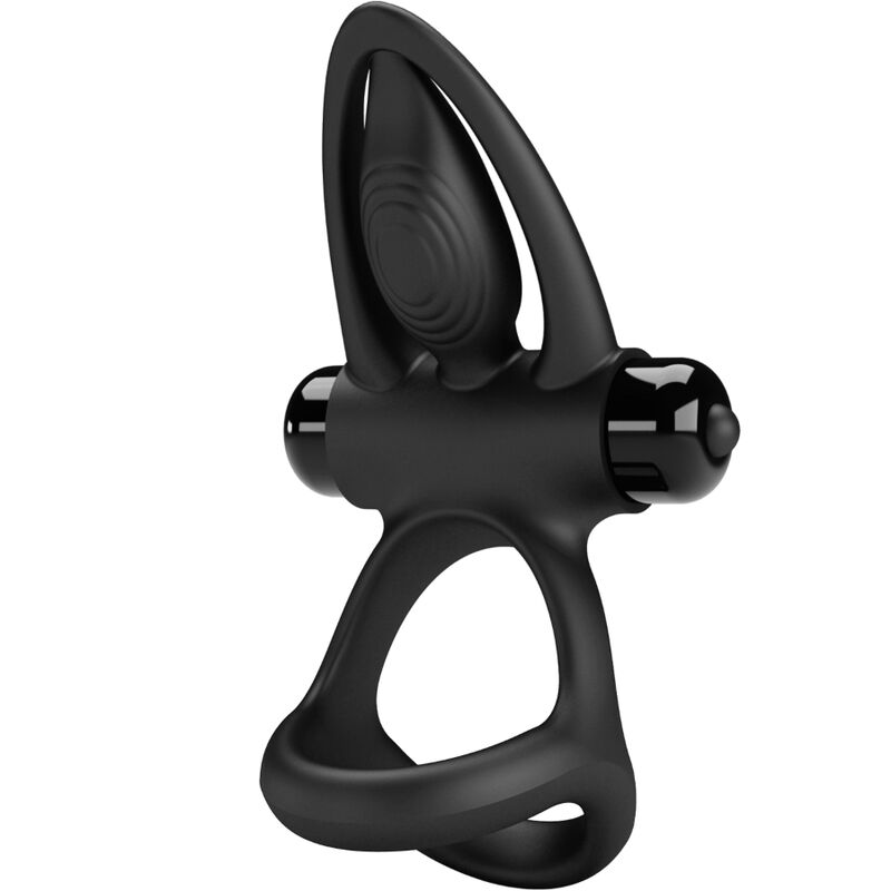 For Him-Anello Vibrante 10 Vibrazioni Silicone Nero-10 velocità