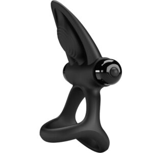 For Him-Anello Vibrante 10 Vibrazioni Silicone Nero-10 velocità — PRETTY LOVE · Anelli & Guaine per pene (imaginea 4)
