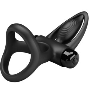 For Him-Anello Vibrante 10 Vibrazioni Silicone Nero-10 velocità — PRETTY LOVE · Anelli & Guaine per pene (imaginea 6)