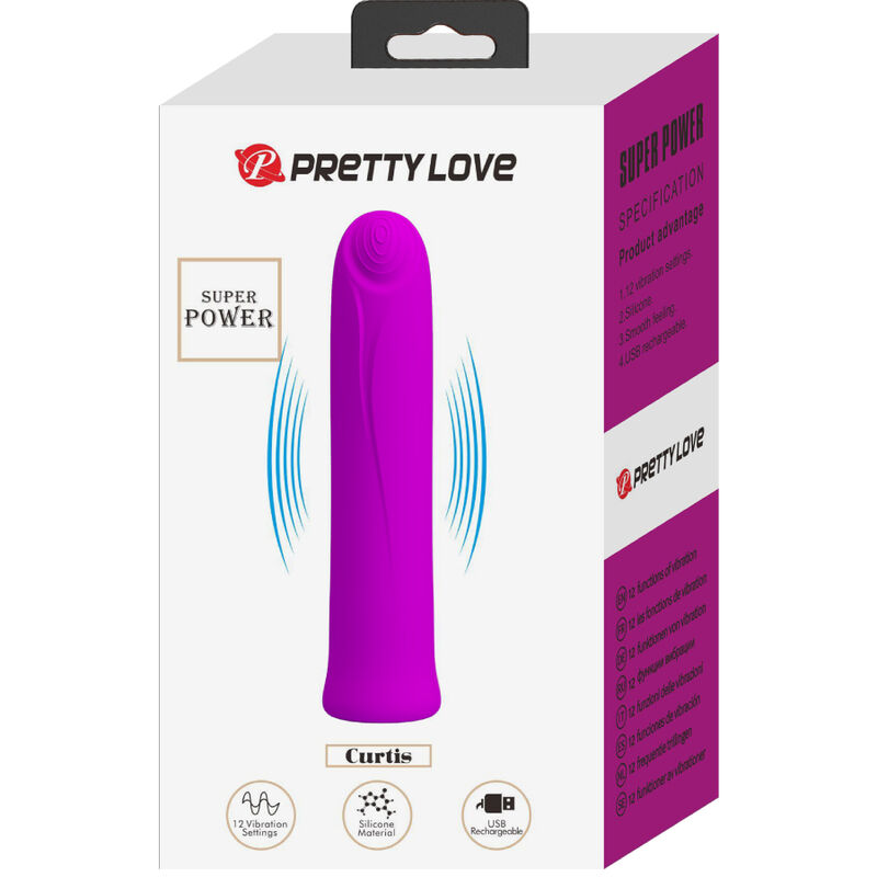 Fun Toys-Curtis Mini Super Power Vibratore 12 Vibrazioni Viola — PRETTY LOVE · Vibratori (imaginea 7)